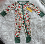 Vintage Strawberry Bamboo zipper sleeper