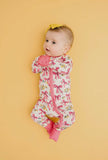 Pink Bows Bamboo zipper sleeper