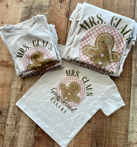 Mrs. Claus Gingerbread Bakery tee