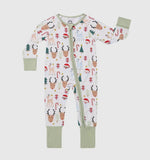 Santa and Friends Bamboo Baby Convertible Footie Pajama