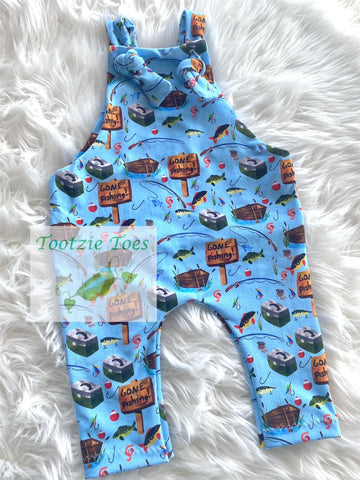 Gone Fishing knot overalls