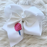 Cotton Candy embroidered luxury bow