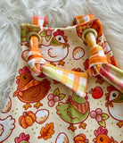 Fall Chickens knot bummie overalls