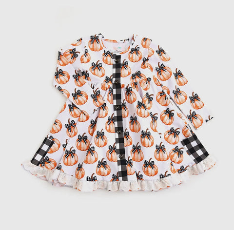 Lilith Pumpkin Button Dress