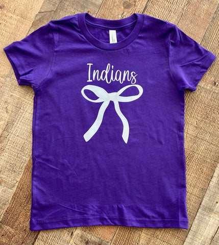 White bow PNG purple tee