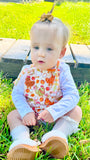Fall Chickens knot bummie overalls