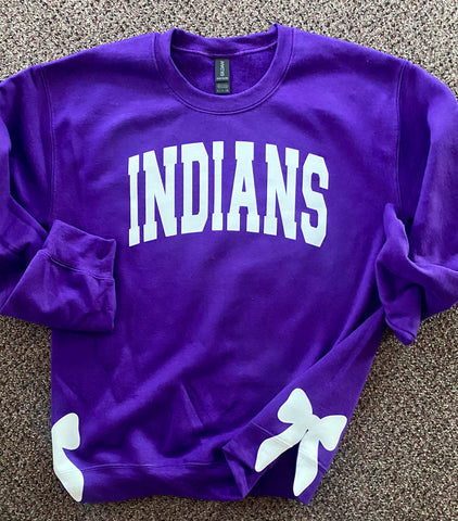 Indians bow cut out sweatshirt