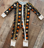 Vintage pumpkin bamboo zipper sleeper