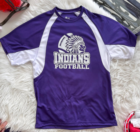 Indians football white stripe Dri fit
