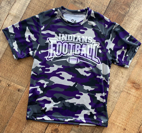 Indians Football purple Camo Dri fit