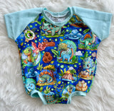 Dino’s short sleeve bubble in blue