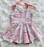 Pink Carhart Skye skirted bodysuit