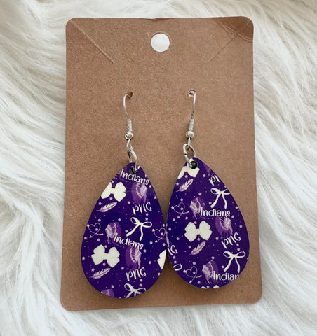 PNG bows earrings purple