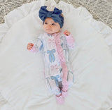 Samantha Bows ruffle zip sleepy