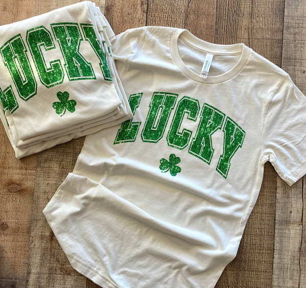Lucky faux glitter tee – TootzieToes