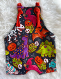 Halloween Dino knot shortalls