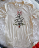 Bow tree Oh come let us adore him tee