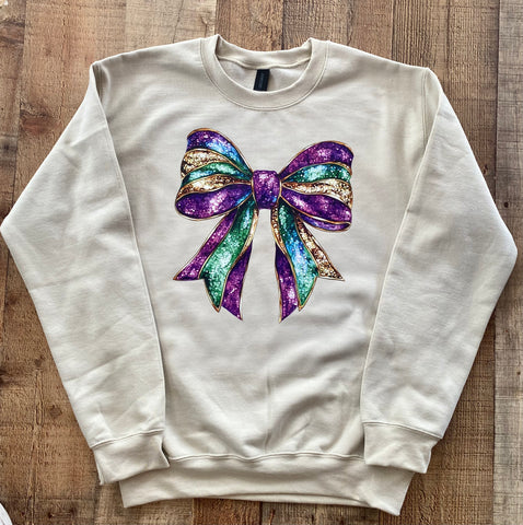 Mardi Gras Bow sweatshirt