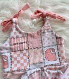 Pink Carhart Skye skirted bodysuit