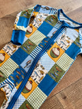 Fishing patchwork bamboo zipper sleeper