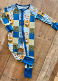 Fishing patchwork bamboo zipper sleeper