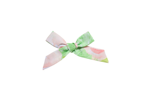 Green floral mini bow