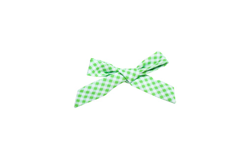 Green gingham mini bow