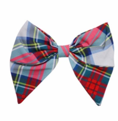 Holiday plaid classic bow