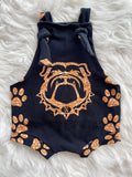 Bulldog knot bummies overalls