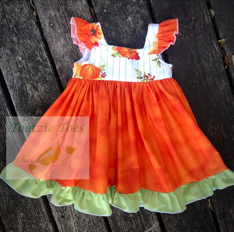 Pumpkin flutter dress