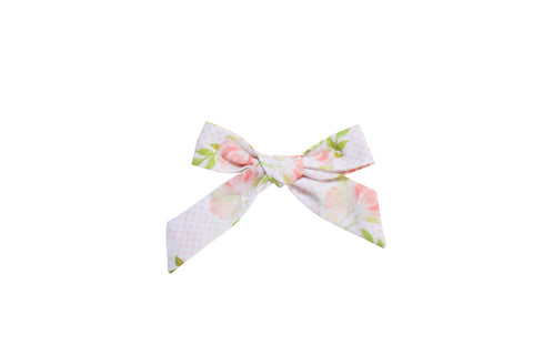 White floral mini bow